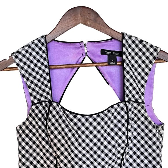 White House Black Market Modern Gingham Sheath Dress Back Cutout Size 2 - Picture 12 of 14